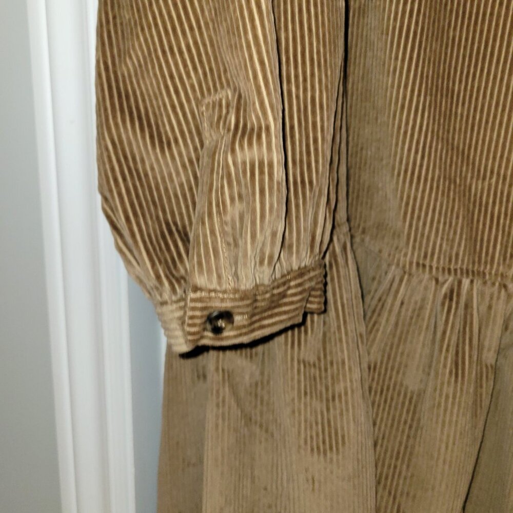 WEEKEND MAX MARA Pancone Tiered Corduroy Mini Dress Size 16 Brown - Picture 5 of 8